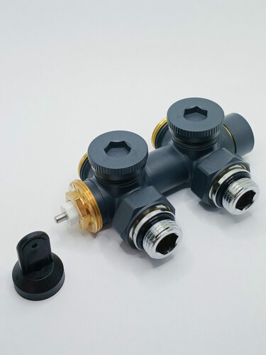 Изображение товара Узел нижнего подключения ViEiR, латунь, серый, автоматический контроль температуры