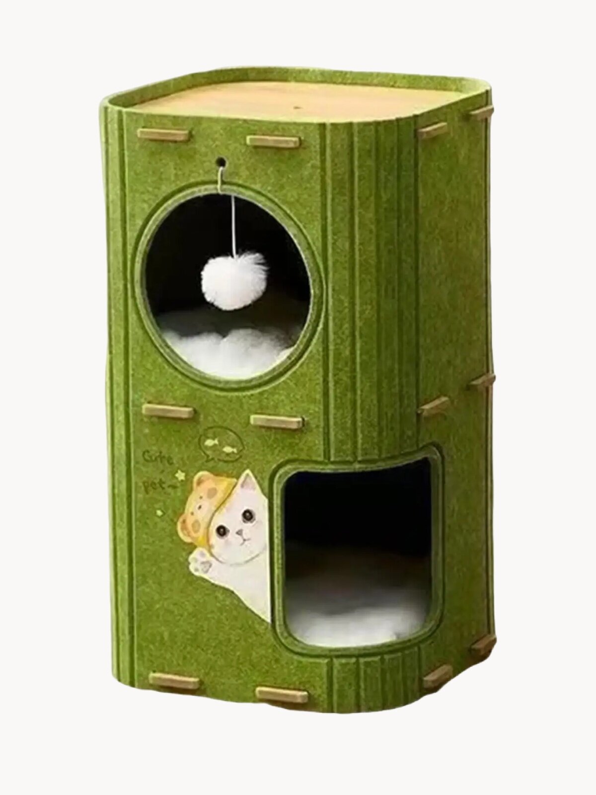 Трехэтажная комната-трансформер с детской кроваткой, когтеточкой и игрушкой для животных, кошек и мелких пород собак