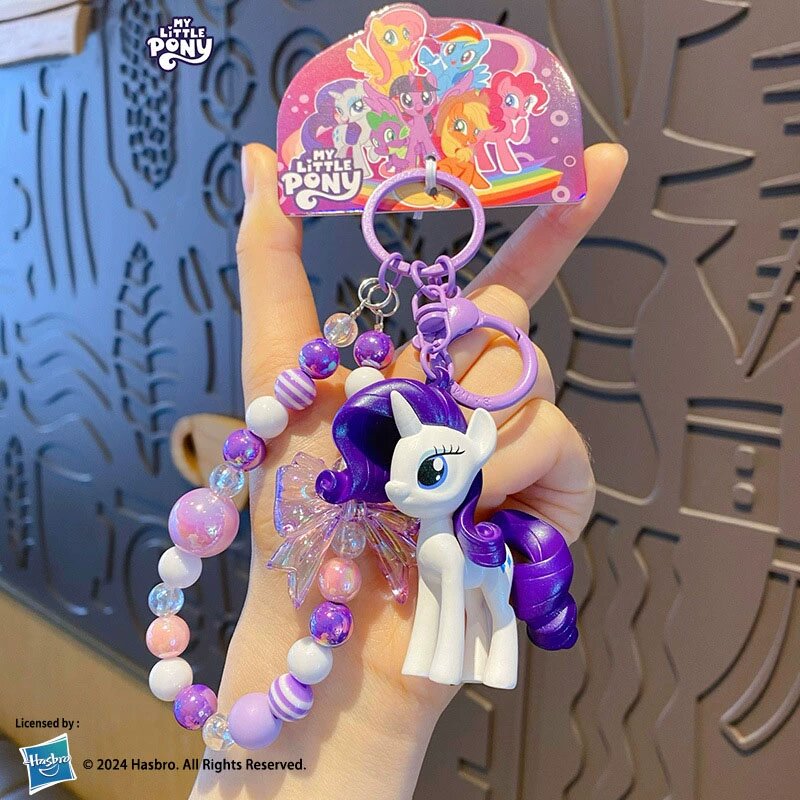 Подвесной декор My Little Pony Rarity с бусинами, милая плюшевая игрушка для рюкзаков, 10 см