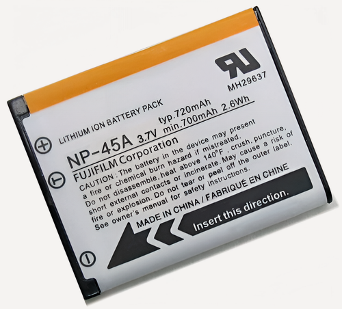 Изображение товара Аккумуляторная батарея NP-45/NP-45A на фотоаппарат Fujifilm FinePix L30/L50/L55/T200/T210/T300/T310/T350/T400/T500/T550