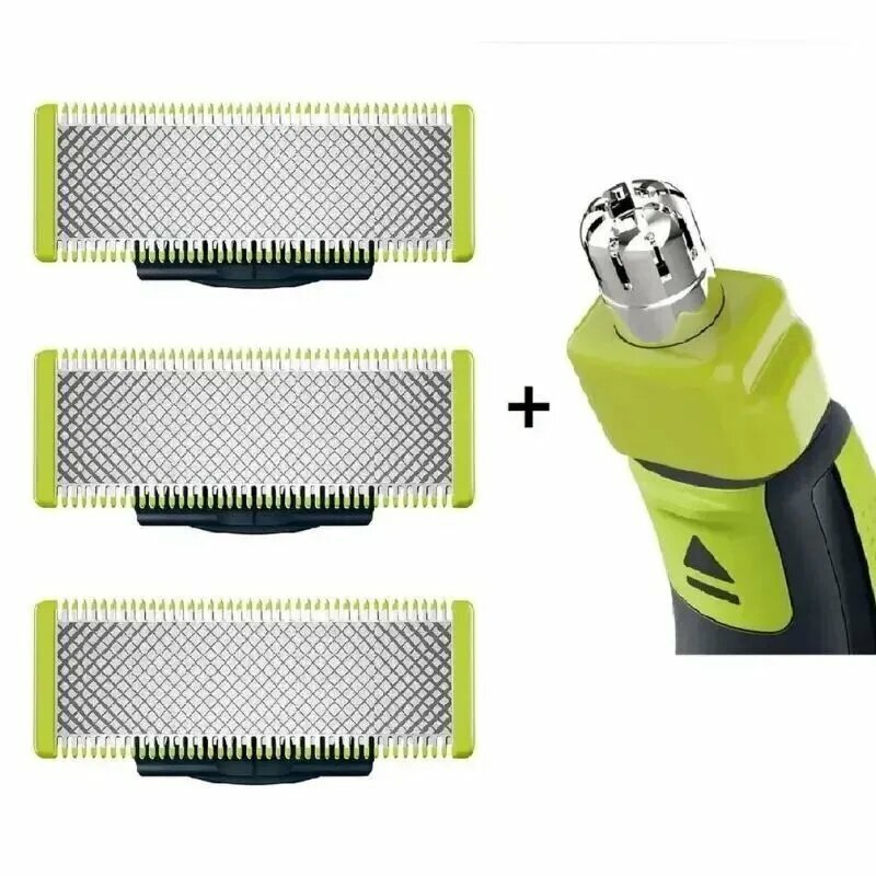 Сменное лезвие Philips oneBlade 3 шт+ножницы для волос носа 1 шт