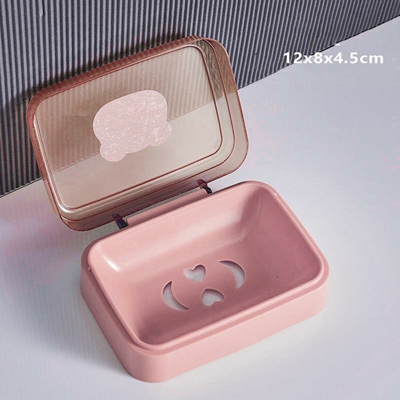 Мыльница Alfa, пластик, дорожная, герметичная, с крышкой, розовая — фото 1