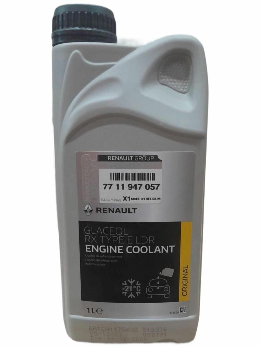 Антифриз Renault Glaceol RX Type E LDR Engine Coolant -21C, 1л, 7711947057, RENAULT
