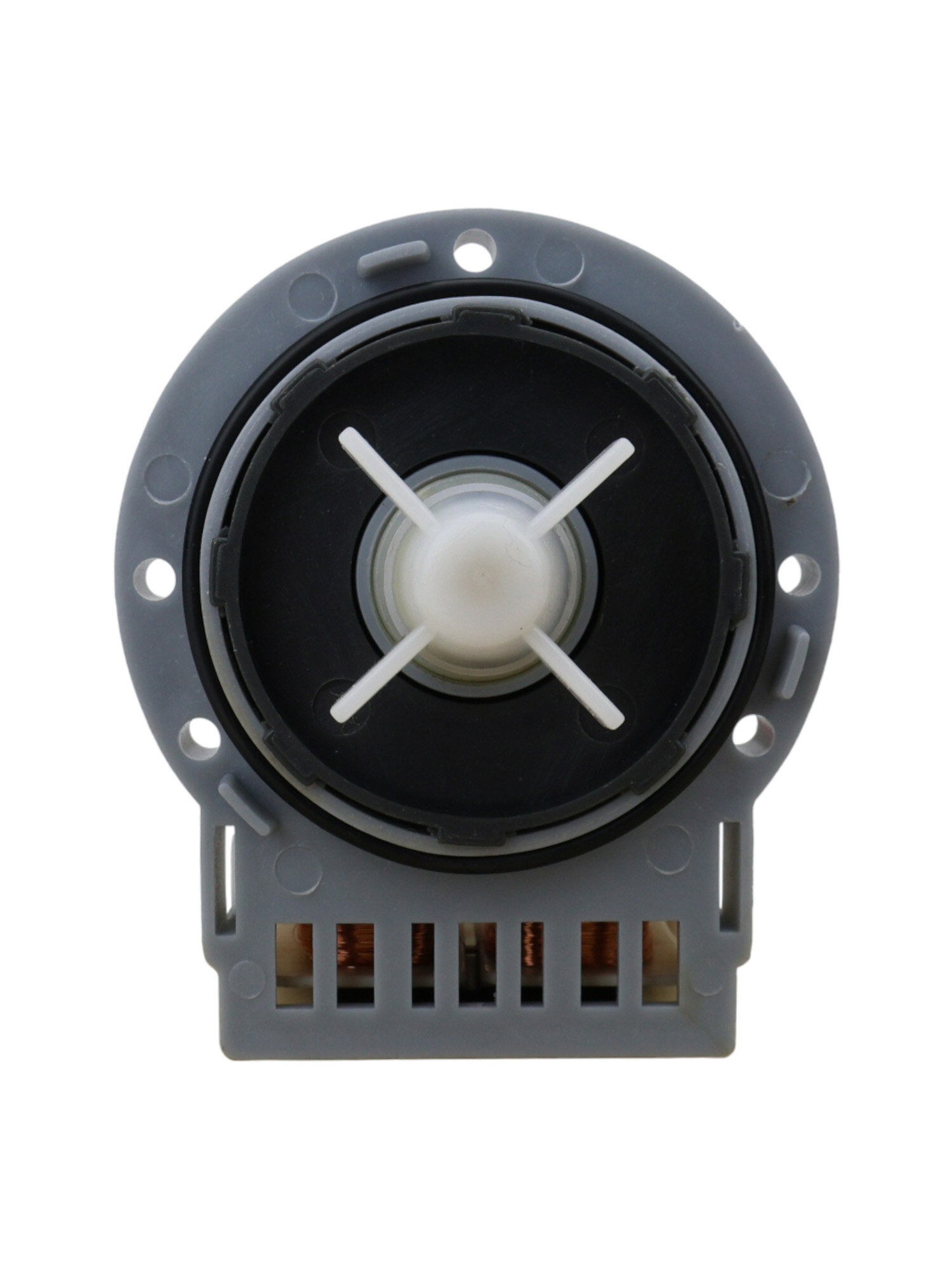 Насос сливной (помпа) для стиральной машины Electrolux, LG, Samsung, Zanussi, крепление под винты, клеммы раздельно, обмотка медь/PMP000UN — фото 1