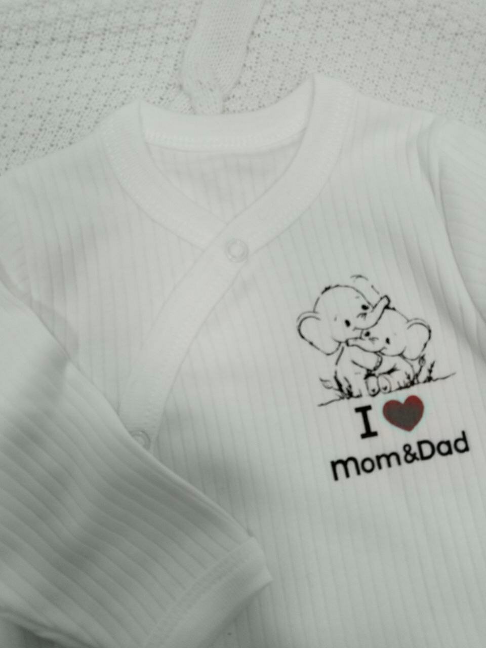 Комбинезон  1, закрытая стопа, размер 0-2 мес, белый, — фото 1