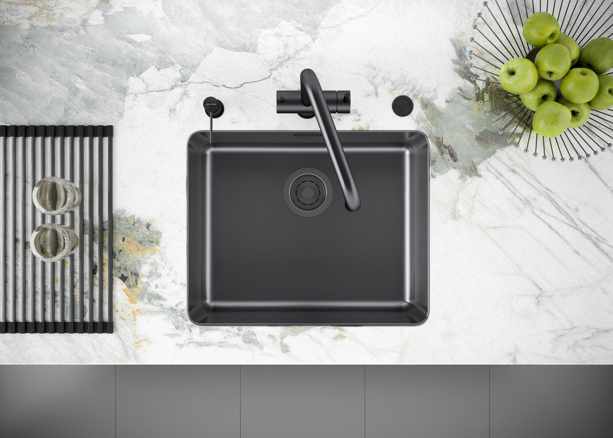 Дозатор для моющего ср-ва Paulmark BREVIT D005-GM вороненая сталь — фото 1