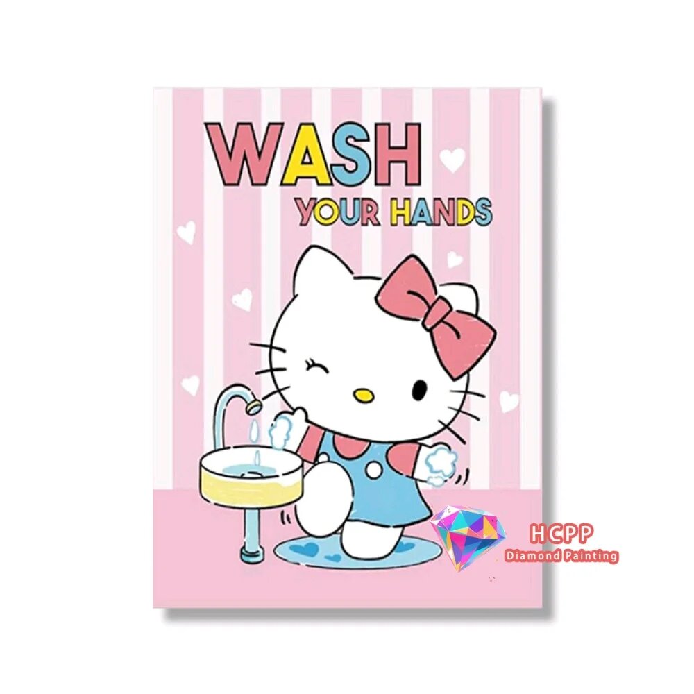 MINISO Очаровательный набор для алмазной живописи Hello Kitty, квадратные и круглые алмазы, 5D мозаика, ручная работа, уникальный и изысканный подар