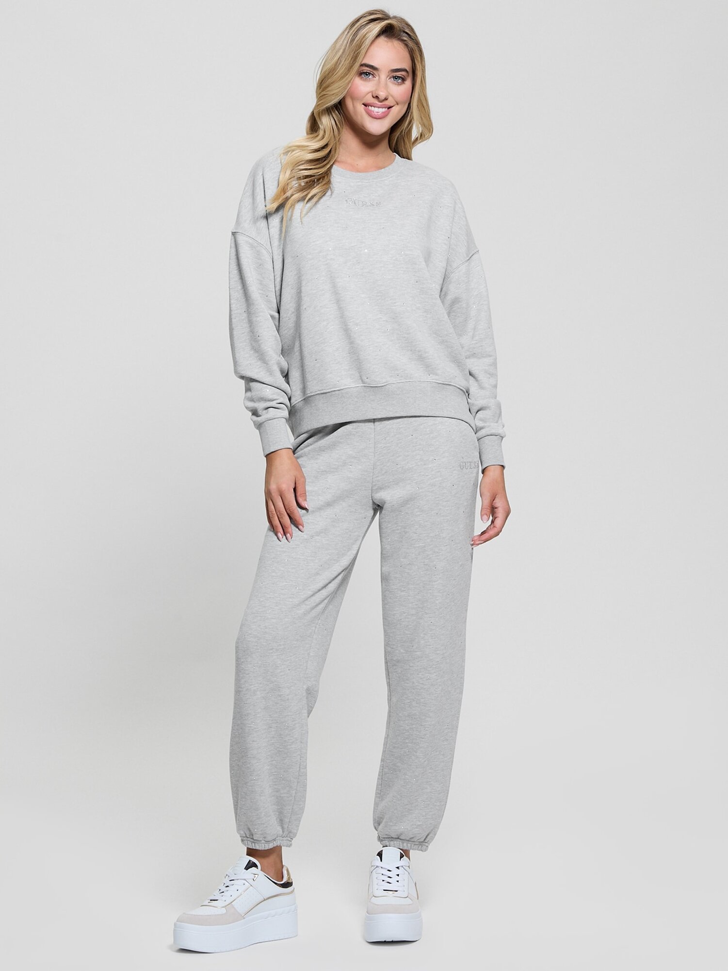 Свитшот GUESS, размер L, , серый — фото 1