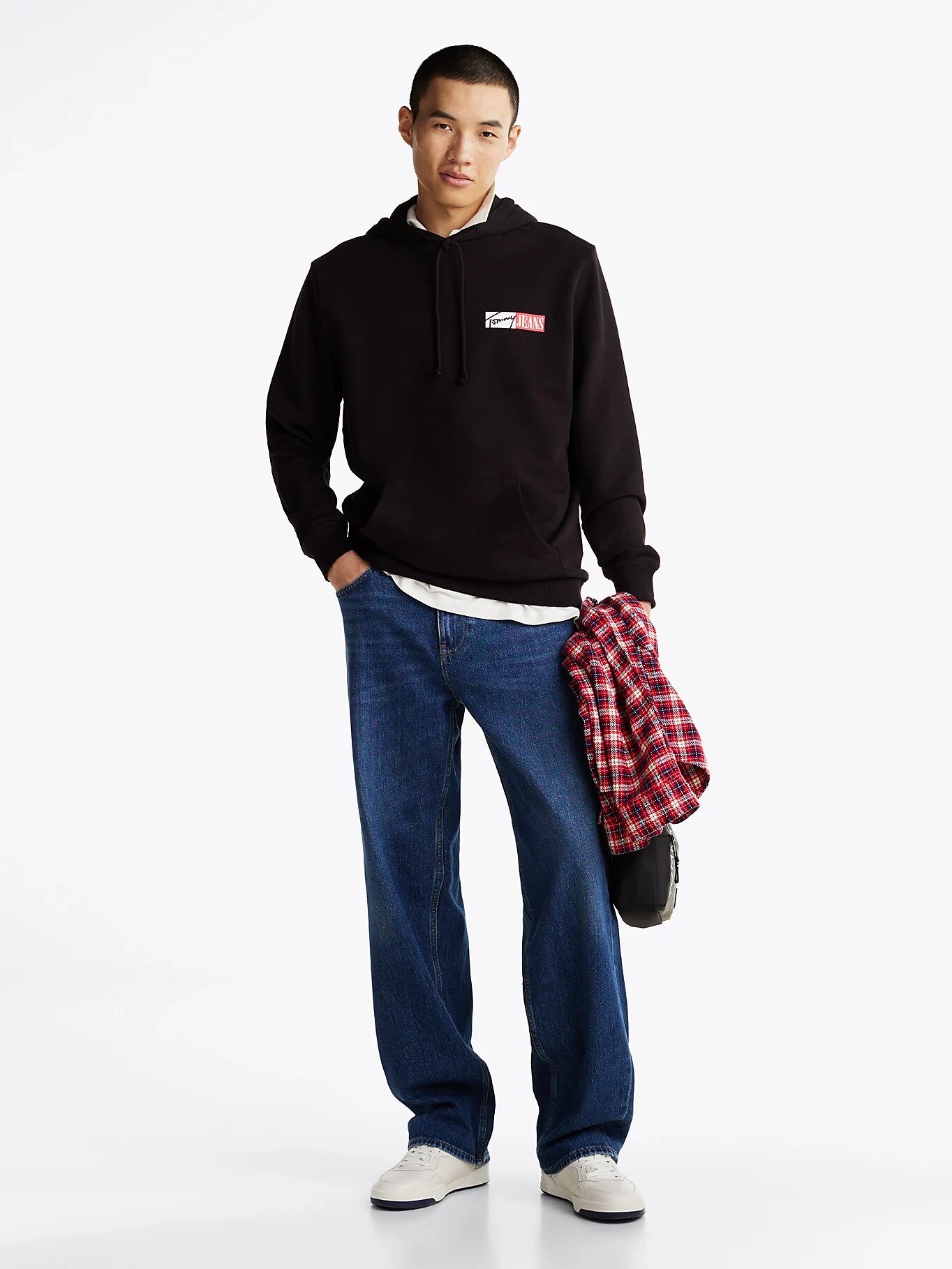 Худи Tommy Jeans Signature Logo, размер L, , черный — фото 1