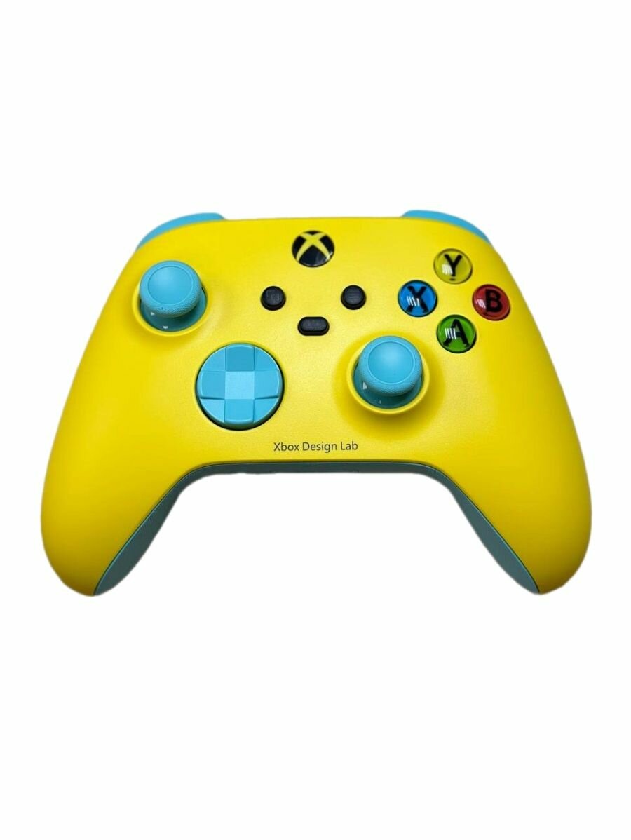 Геймпад Microsoft беспроводной Series S / X / Xbox One S / X Wireless Controller Design Lab Желтый с голубым (Model: 1914) 4 ревизия с bluetooth