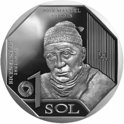 Монета 1 соль Врач Хосе Мануэль Вальдес. Перу 2023 UNC