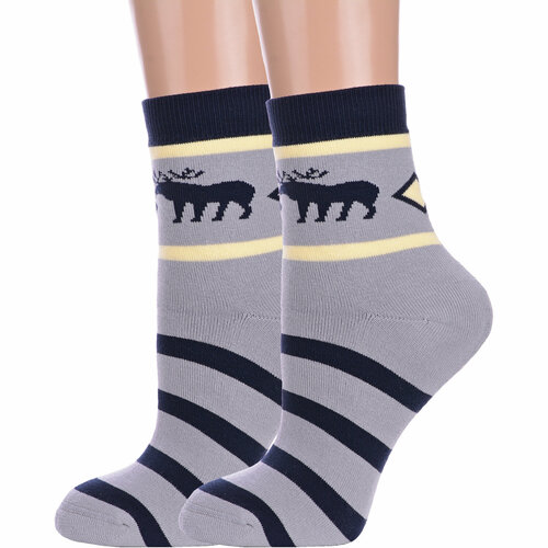 фото Носки хох, 2 пары, размер 23, серый