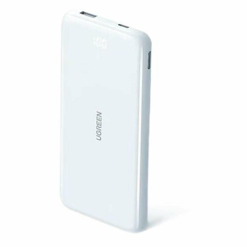 Внешний аккумулятор uGreen PB198 Белый внешний аккумулятор ugreen pb198 60689 10000mah ultra slim quick charging 20w power bank цвет серый серый