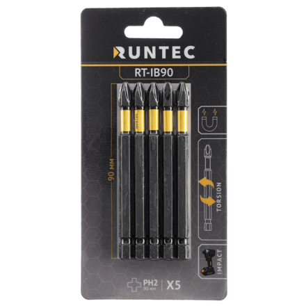 RUNTEC RT-IB90 Бита ударная RUNTEC H6.35 90мм PH2 5шт.