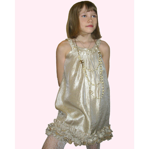 Школьное платье, размер 140, золотой