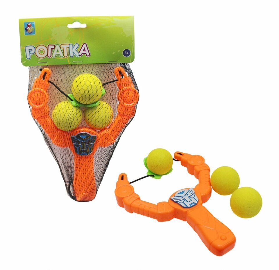 Игрушка 1Toy рогатка 20 см с шариками 3 шт, Китай