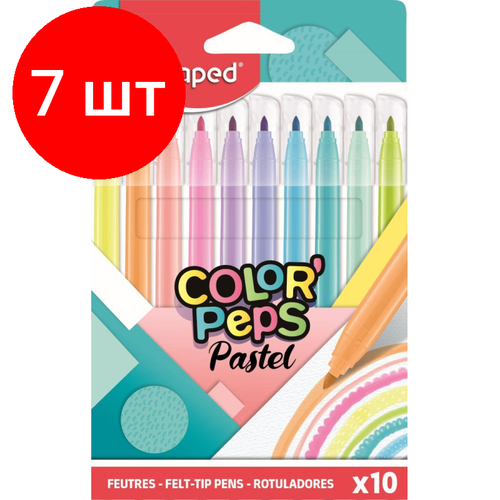 фото Комплект 7 наб, фломастеры color'peps pastel смываемые,10 цв/наб,845469 maped