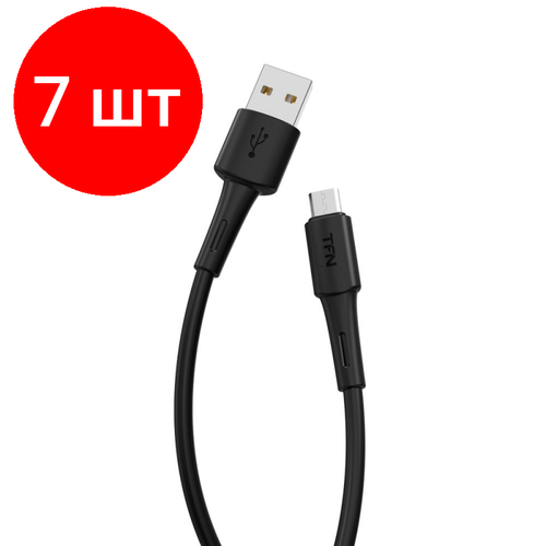 Комплект 7 штук, Кабель интерфейсный TFN USB-Micro-USB, 3.0м. черный (TFN, TFN-CMICUSB3MBK) кабель tfn forza micro usb usb плетеный 3a 1 метр черный красный tfn cfzmicusb1mrd