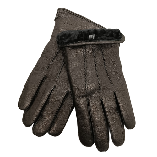 фото Перчатки мужские зимние, натуральная кожа, натуральный мех мутон, размер 11 vogue gloves