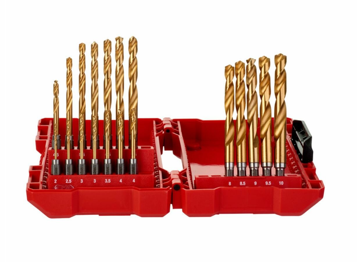 Набор сверл по металлу SHOCKWAVE HSS-G Tin Red Hex, Milwaukee 48894760