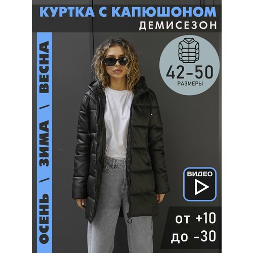 фото Куртка dt fashion, размер 46, черный