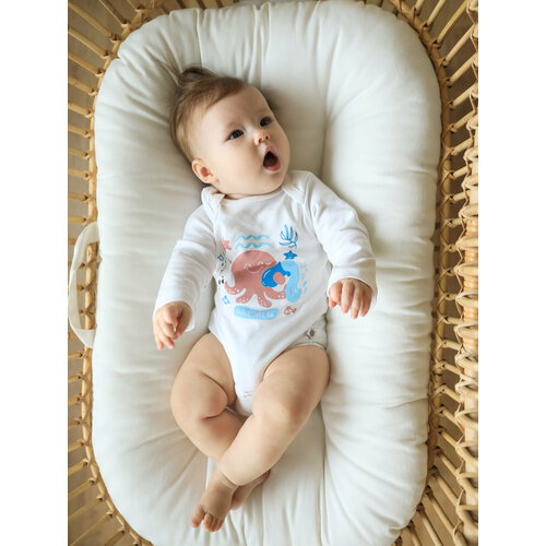 фото Kogankids боди для малышей kogankids, 382-005-01 близнецы, белый принт, 68 / 6 месяцев, размер 74 / 9 месяцев