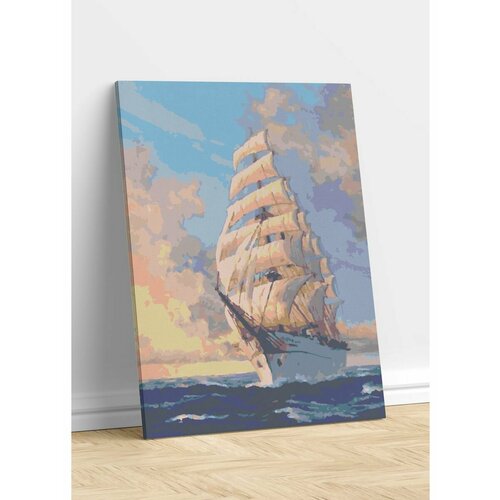 Картина по номерам printio холст 20×30 море корабль