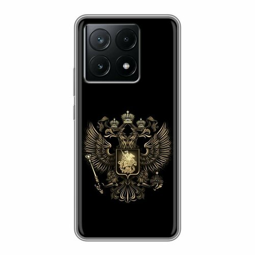 Дизайнерский силиконовый чехол для Поко Х6 5Ж / Xiaomi Poco X6 5G герб России золотой
