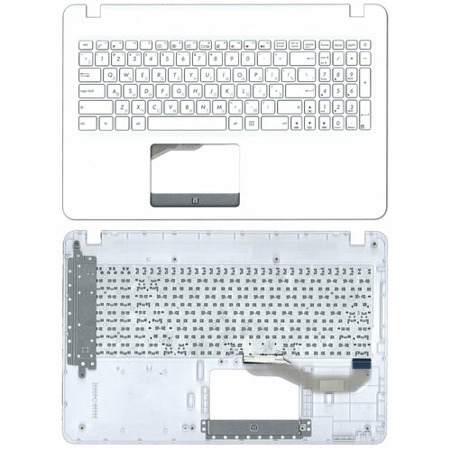Клавиатура (топ-панель) для ноутбука Asus X540SC белая с белым топкейсом ODD клавиатура для ноутбука asus 13g0a282ap100 10 русская белая с белым топкейсом ver 1