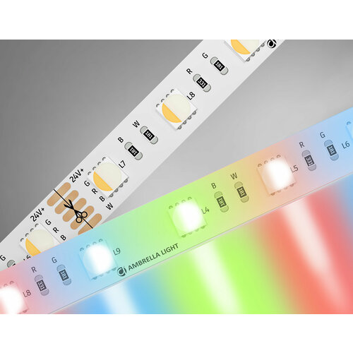 Светодиодная лента RGB с теплым белым светом GS4401 5050 60Led /10W m/ 24V IP20 RGBW+3000K 5m