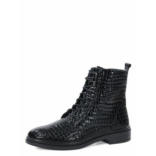 фото Ботинки броги marko ботинки женские marko лак рептилия на шнуровке и молнии деми 42 размер, размер 42, черный