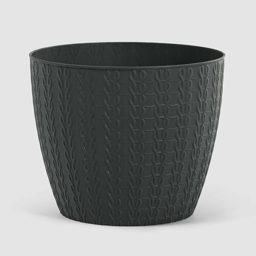 Кашпо для цветов Serinova 14,5х12 см антрацит, горшок для цветов