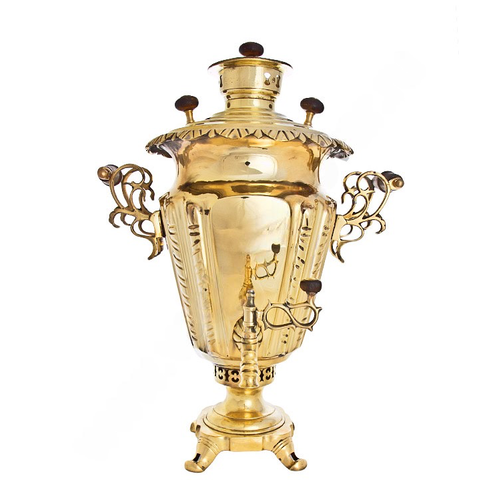 Самовар антикварный Рюмкой 6л, гранный с витыми ручками, дровяной