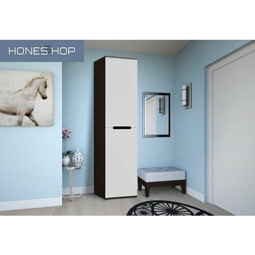 Шкаф распашной Сирин ЛДСП/МДФ корпус венге цава, фасад белый, 50х60.6х223.6