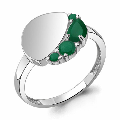 фото Кольцо diamant online, серебро, 925 проба, агат, размер 17.5, бирюзовый