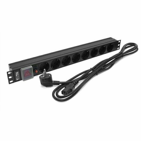 Блок розеток Lanmaster TWT-PDU19-10A8P-3.0 8 розеток 3 м черный - фото №5