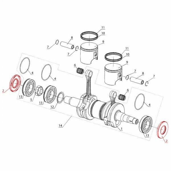 Сальник коленвала снегохода тайга, Vector, Тикси