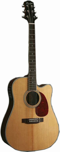 Acoustic guitar Peerless PD-55CE - Cutaway dreadnought acoustic guitar with laminated rosewood body, mahogany neck and rosewood fretboard. Built-in Fishman Prefix Plus-T pickup system.