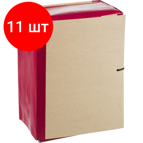 Комплект 11 штук, Папка архивная Attache Economy 150мм крафт/бумвинил 4 завязки, бордовая комплект 11 штук папка архивная attache economy 80мм крафт бумвинил 4 завязки бордовая