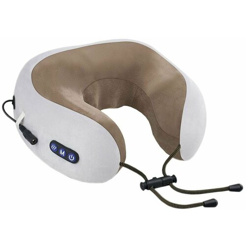 Подушка массажная U-образная для спины шеи плеч арт 8029 коричневая 1280₽