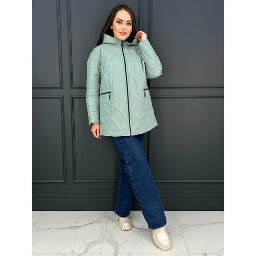 фото Куртка karmelstyle, размер 56, зеленый