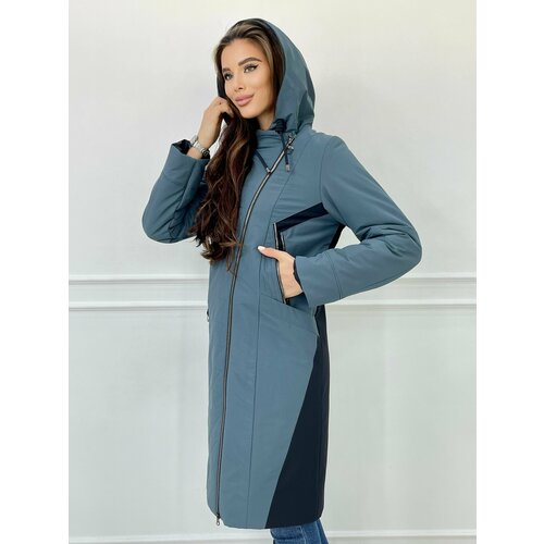 Куртка Karmelstyle, размер 54, голубой пальто сезон стиля размер 44р 164рост красный