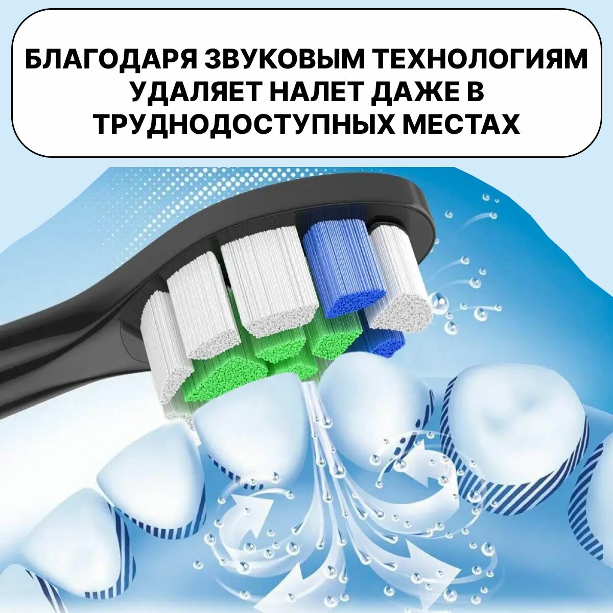 Насадки для электрической зубной щетки Philips Sonicare 4 шт. Голубые.