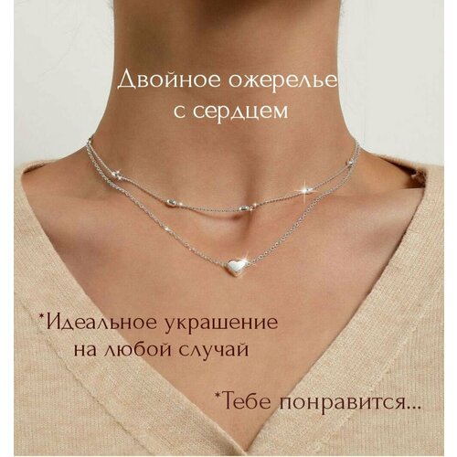 Колье Fashion jewelry серебро 490₽
