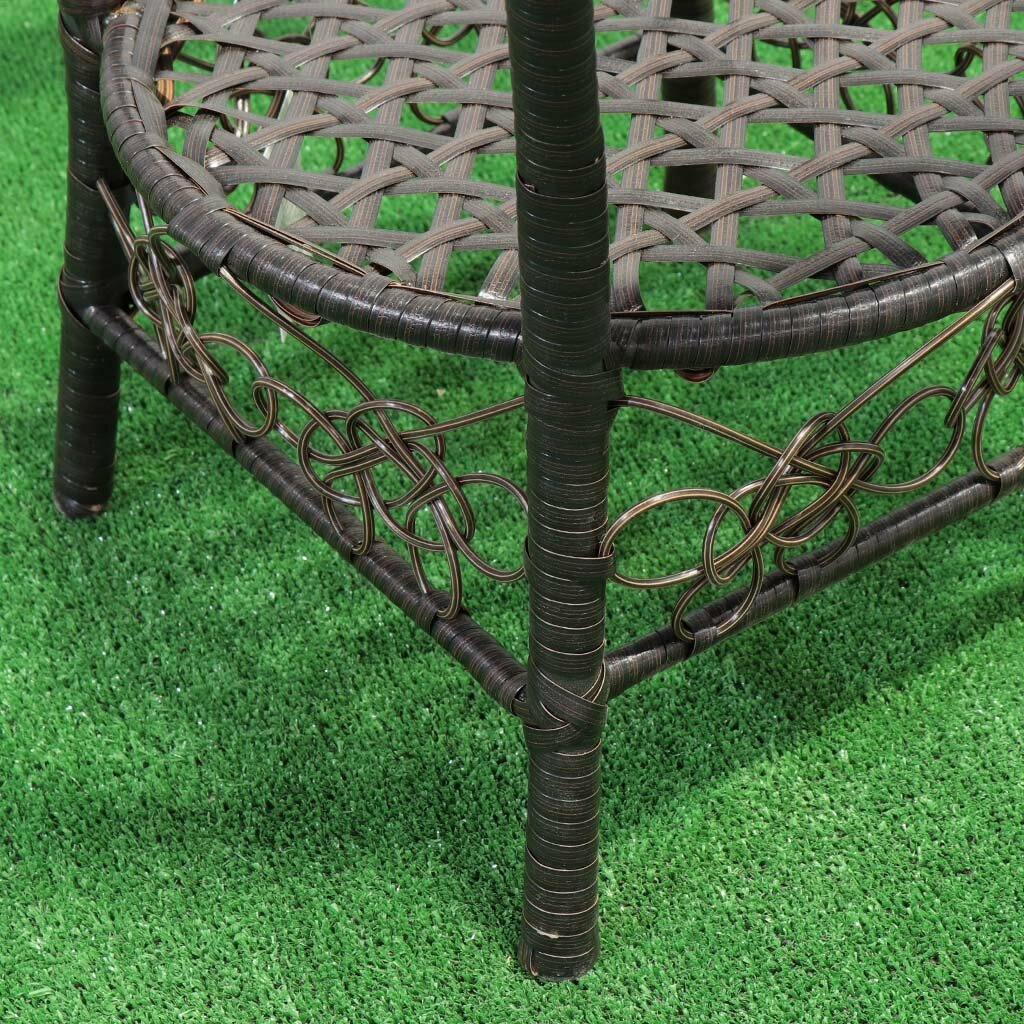 Мебель садовая Отдых, коричневая, стол, 55х55 см, 2 кресла - фотография № 8