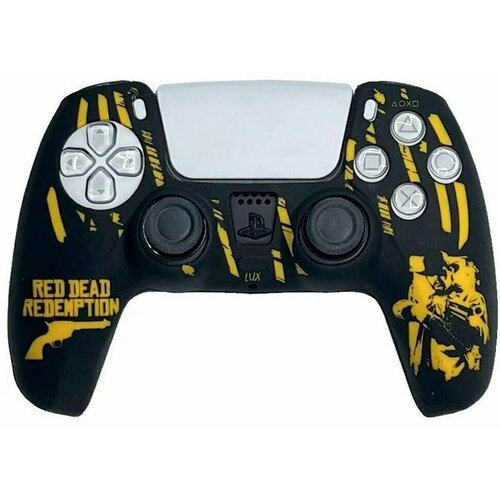 Силиконовый чехол для DualSense (PS5) Red Dead Redemption (Black-Yellow) for nintend switch pro controller gamepad camo silicone cover rubber skin grip case protective for ns joystick