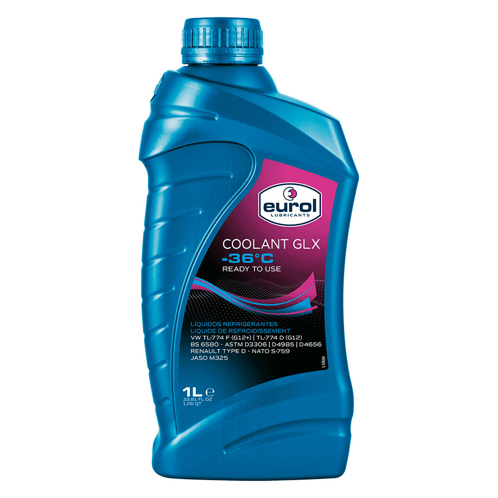 Жидкость охлаждающая (антифриз) Eurol Coolant GLX -36 G12+, готовый, 1л