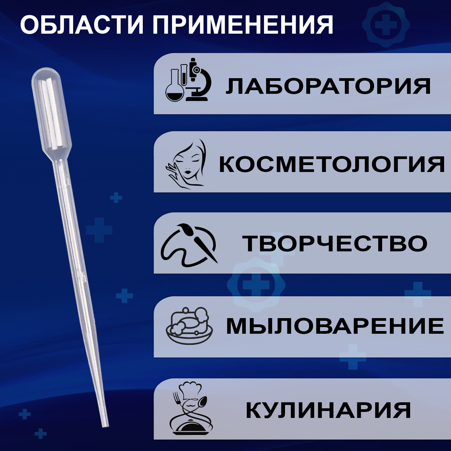 Пипетки Пипетка Пастера для переноса жидкости для творчества, для опытов и экспериментов, для рисования, 1мл, 50 штук