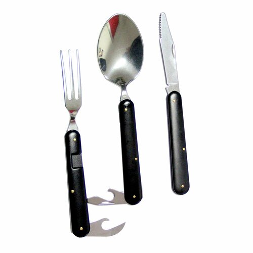 Походная посуда KH Security Compact Five-Piece Cutlery black нож консервный atmosphere choco микс цвета