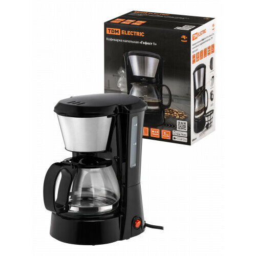 Кофеварка капельная TDM Гефест 1 650 Вт объем 075 л съемный фильтр поддержание температуры 210300₽